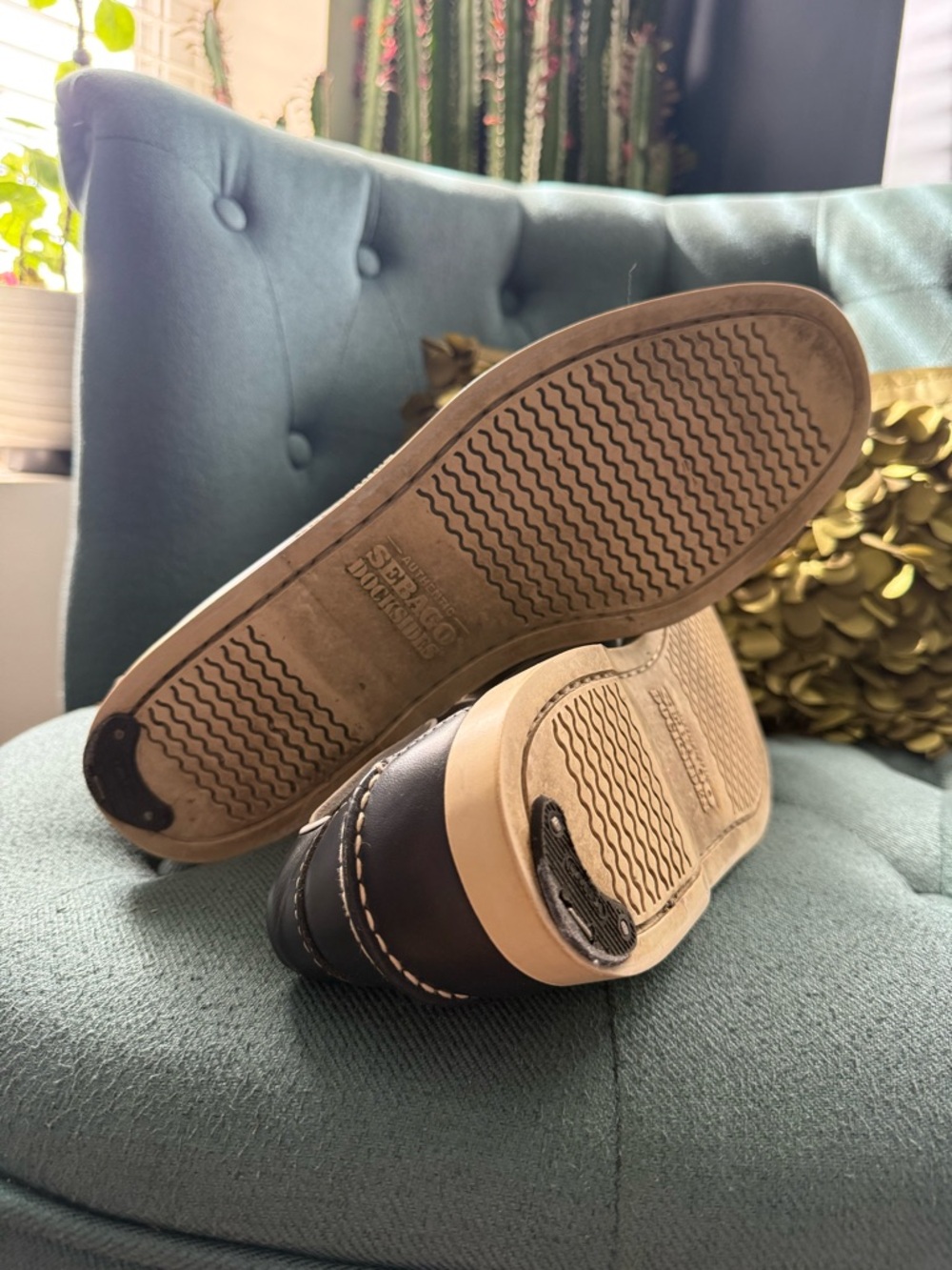 Sebago Docksides Navy Leather View 5